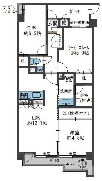 ベルヴィ高瀬川 2LDK+S（納戸）、価格4980万円、専有面積63.1m<sup>2</sup>、バルコニー面積8.61m<sup>2</sup> リノベーション済！西向きのお部屋です。収納スペースもたっぷりありますよ！
