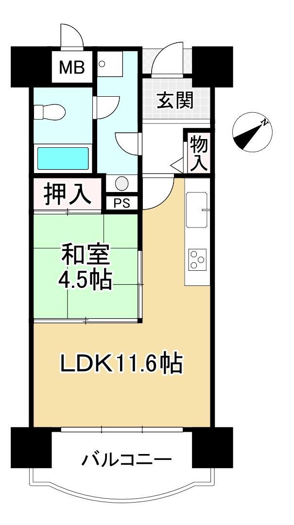 琵琶湖アーバンリゾート１番館 2階 1LDK 物件詳細