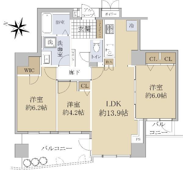 メロディーハイム香里ケ丘ツインビューベガタワー 6階 3LDK 物件詳細