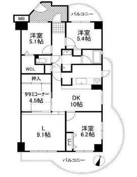 フェルティメイツ泉ヶ丘 3LDK、価格1880万円、専有面積88.81m<sup>2</sup>、バルコニー面積26.86m<sup>2</sup> ・南東角部屋で陽当り良好。11階でバルコニーからの眺めも良いお部屋です。