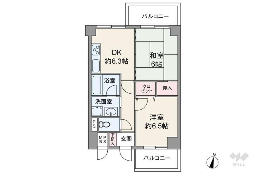 ライオンズマンション芦屋西蔵町 3階 2DK 物件詳細