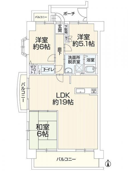 再生マンション：ダイアパレスシャトーヴュー萱町３ＬＤＫ 2階 3LDK 物件詳細