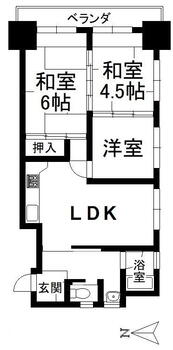 第一ホワイトコーポ 3LDK、価格800万円、専有面積55.67m<sup>2</sup> 