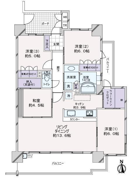 サーパス古高松駅前 2階 4LDK 物件詳細