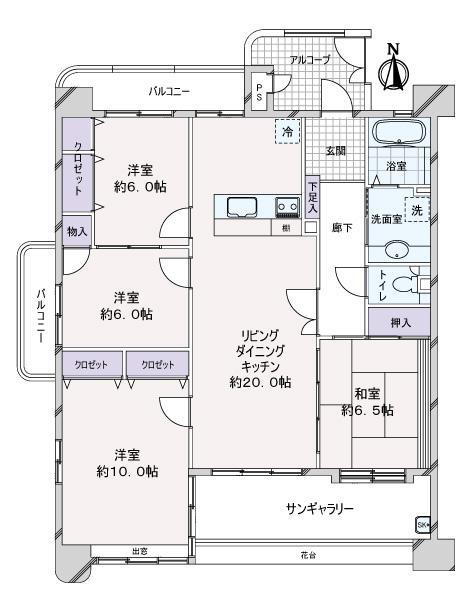 サンティア空港通 13階 4LDK 物件詳細