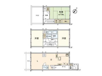 宮島台ビューハイツ 3LDK、価格700万円、専有面積90.42m<sup>2</sup> 間取り