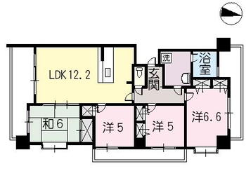 コンツェルトパーク矢野弐番館 4LDK、価格2670万円、専有面積80.22m<sup>2</sup>、バルコニー面積24.87m<sup>2</sup> 