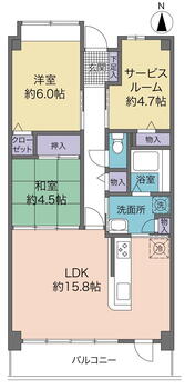 サーパス東野 2LDK+S（納戸）、価格2250万円、専有面積71.21m<sup>2</sup> 表記上２LDK+Ｓのご案内になりますが、サービスルームは「洋室」として使っていただくことが十分可能です。洗面所とキッチンが２WAYとなっており家事動線も良好です！