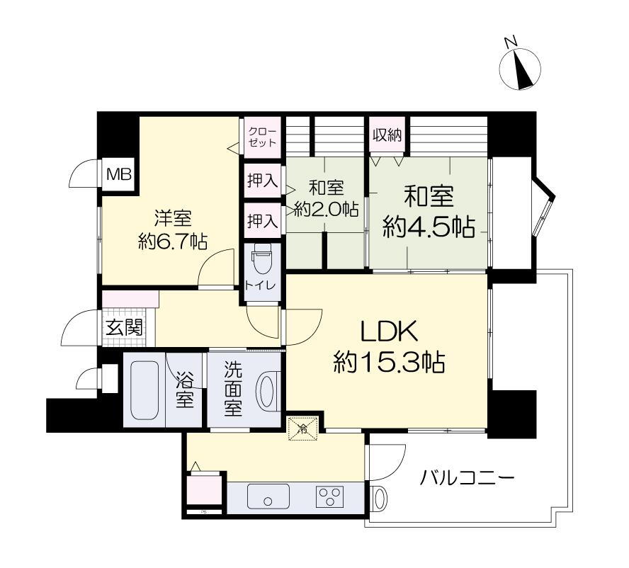リビンコート厚生町◆８階・３ＬＤＫ◆リノベーション物件◆鹿田小＆桑田中 8階 3LDK 物件詳細