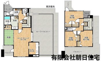 レガリア東津田 4LDK、価格2550万円、専有面積108.96m<sup>2</sup>、バルコニー面積29.61m<sup>2</sup> 