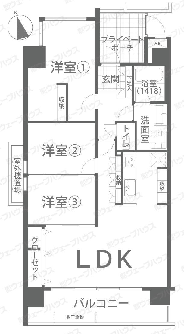 ビ・ウェル新保グリーンアベニュー 5階 3LDK 物件詳細