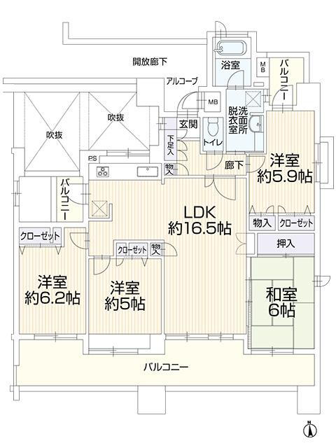 グランドール倉敷美和９０２ 9階 4LDK 物件詳細