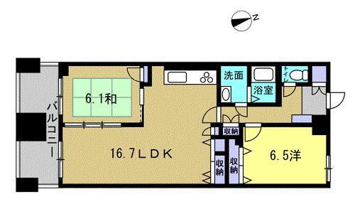 タックマンション織町 2LDK、価格2830万円、専有面積63.47m<sup>2</sup> 
