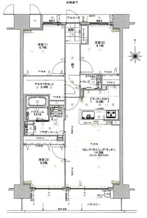 アルファスマート西条土与丸 6階 3LDK 物件詳細
