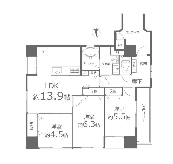 アークスクエア表町 8階 3LDK 物件詳細