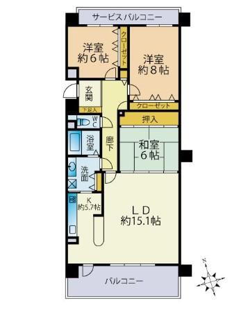 ロイヤルシャトー小笹 7階 3LDK 物件詳細