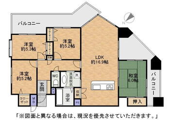 サンパーク本城東 4LDK、価格1550万円、専有面積84.58m<sup>2</sup> 国道199号線沿いに立地してます