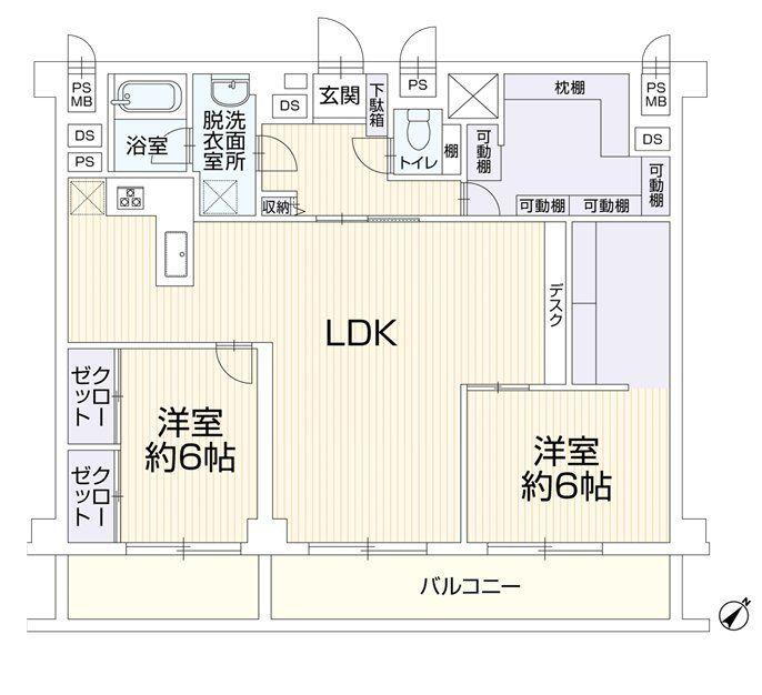 大蔵マンション南博多 6階 2LDK 物件詳細