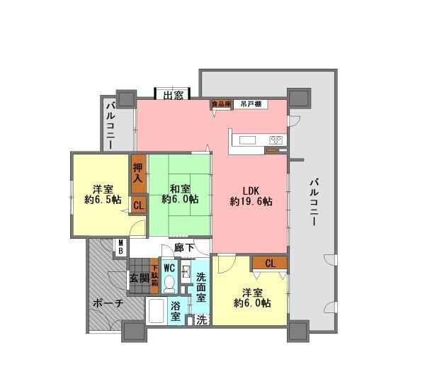 ロフティ中島ガーデンシティ 3LDK、価格2498万円、専有面積78.71m<sup>2</sup>、バルコニー面積31.5m<sup>2</sup> ※図面と現況が異なる場合は現況を優先させていただきます。