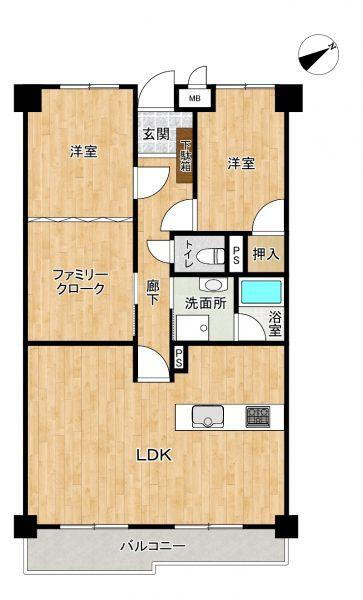 ニューライフ平尾 3階 2LDK 物件詳細