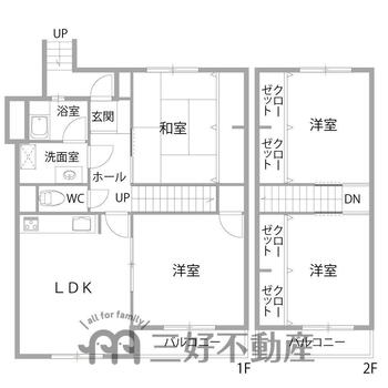 壱岐団地１２８棟 4LDK、価格1880万円、専有面積88.48m<sup>2</sup>、バルコニー面積7.92m<sup>2</sup> 間取図