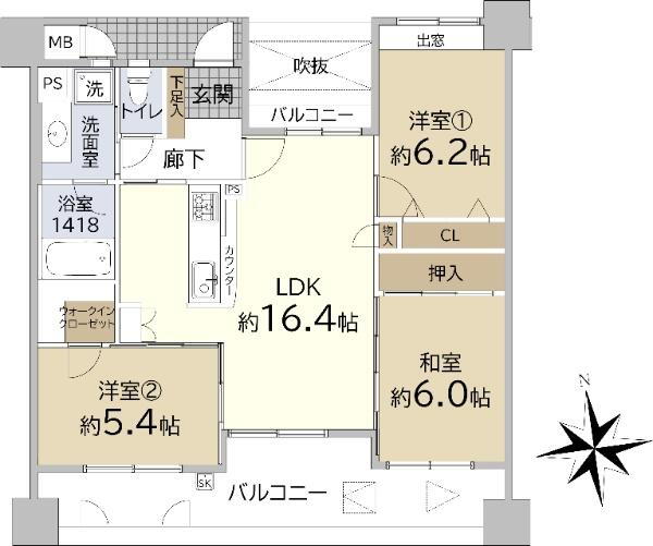 アーバンパレス土井 5階 3LDK 物件詳細