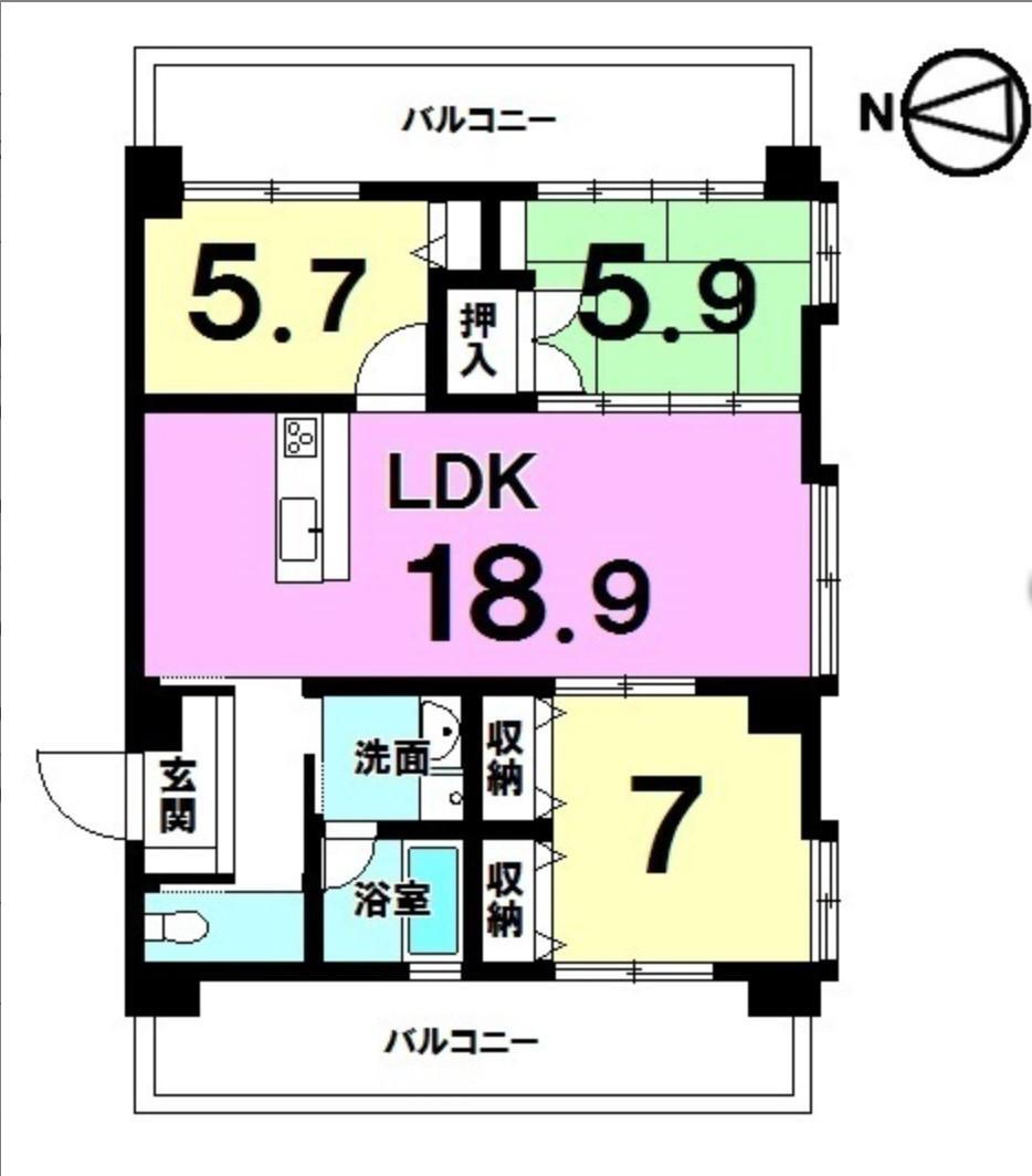 コートヴィレッジ三原大石通り 3LDK、価格3170万円、専有面積76.61m<sup>2</sup> 