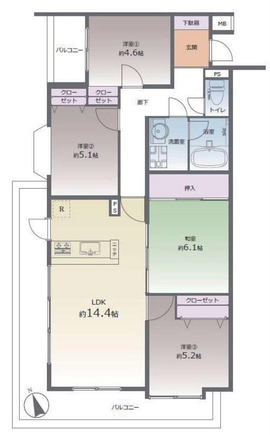 ロマネスク長住西 4階 4LDK 物件詳細