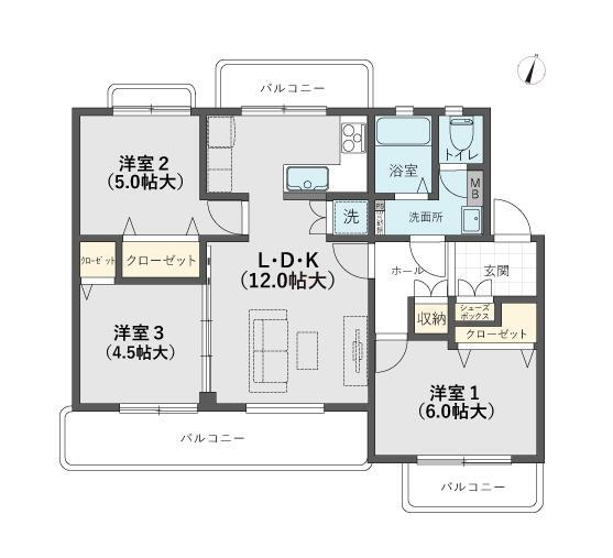 野間台住宅 2階 3LDK 物件詳細