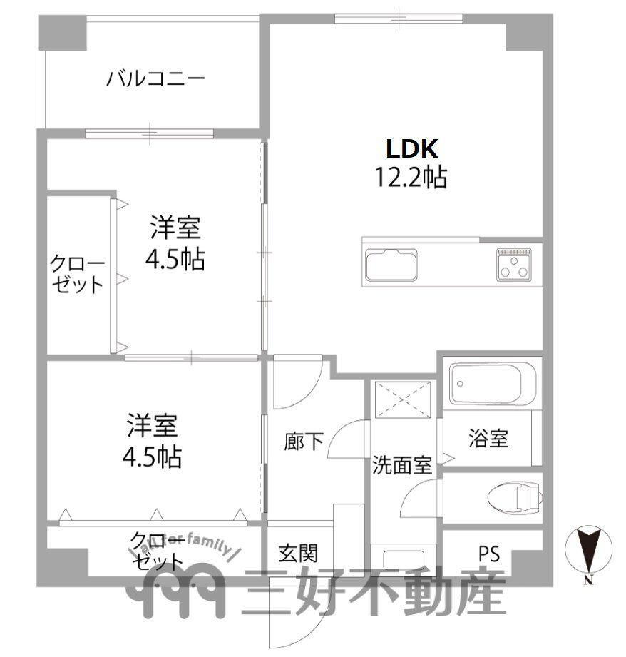 東峰マンシヨン渡辺通 9階 2LDK 物件詳細