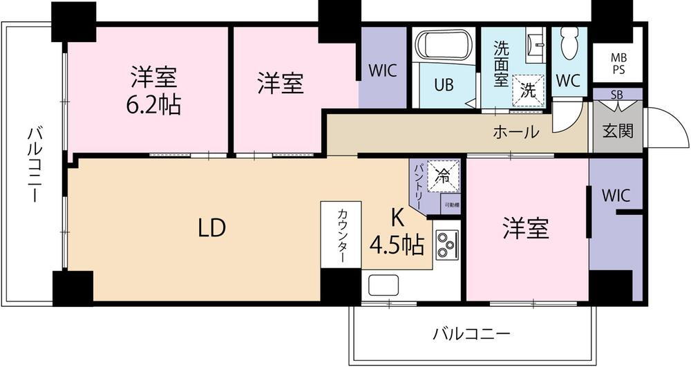 ２１コスモス宮崎 4階 3LDK 物件詳細