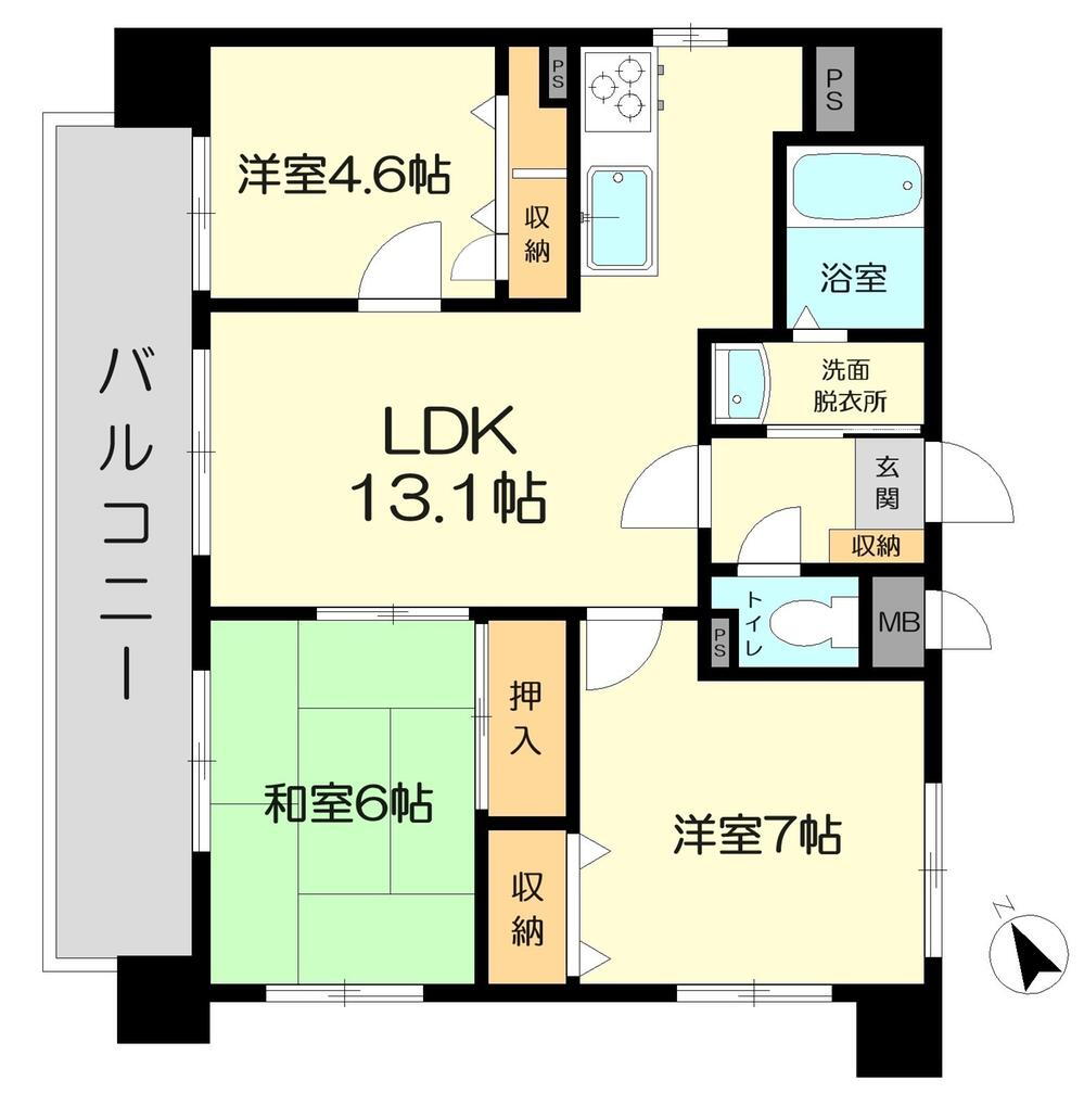 クローバーマンション古賀駅前 6階 3LDK 物件詳細