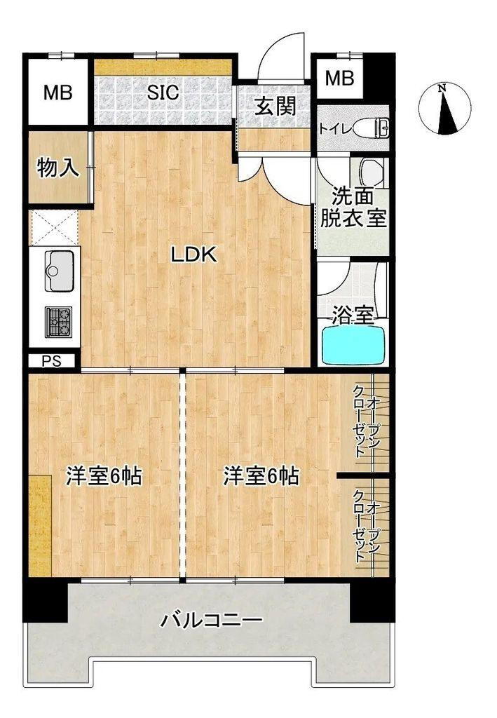 エメラルドマンション新町 5階 2LDK 物件詳細