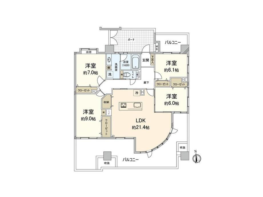 アンピール・マキシム大濠 13階 4LDK 物件詳細