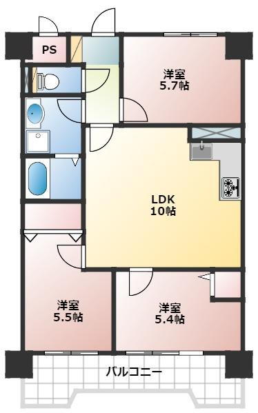 グランピア吉塚Ⅱ 3階 3LDK 物件詳細