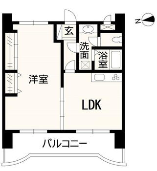 ライオンズマンション古城堀端公園 1LDK、価格880万円、専有面積46.12m<sup>2</sup>、バルコニー面積10.96m<sup>2</sup> 