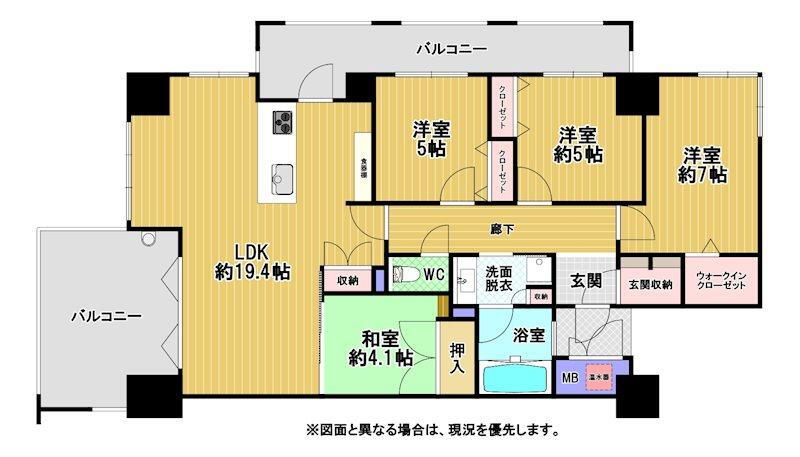 サンパーク青山テラス 3階 4LDK 物件詳細