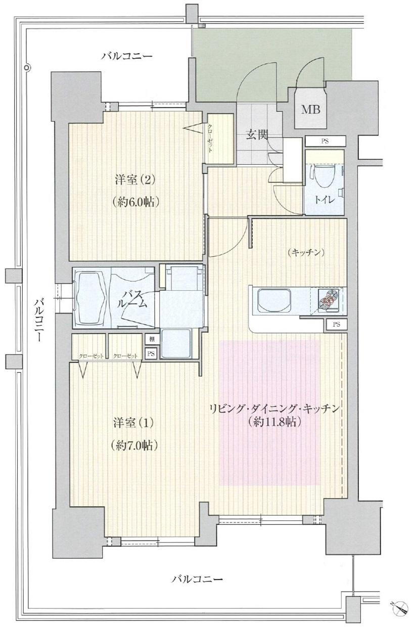 エステムプラザ神戸西Ｖミラージュ 9階 2LDK 物件詳細