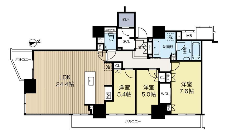 リバーガーデンタワー上町台筆々﨑 13階 3LDK 物件詳細