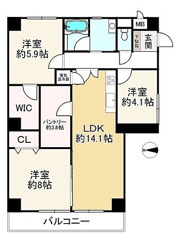 パークサイド明石 2階 3LDK 物件詳細