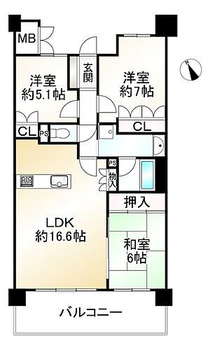 香里ヶ丘七丁目アーバンライフ 2階 3LDK 物件詳細