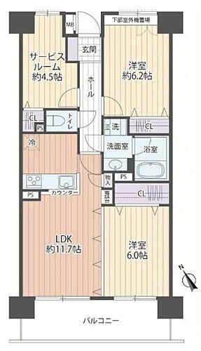 シュアーズ相模原 4階 2SLDK 物件詳細