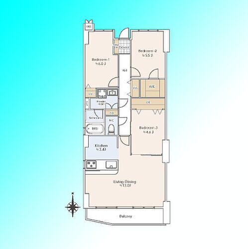 根岸壱番館 3階 3LDK 物件詳細