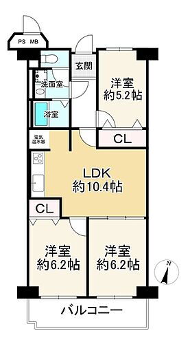 寝屋川スカイハイツ 5階 3LDK 物件詳細