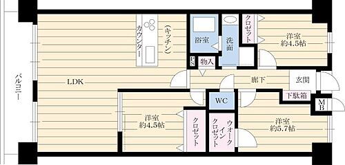 ファミール北大阪リバーサイド Ｒ6年2月室内改装済・陽当り＆眺望良好