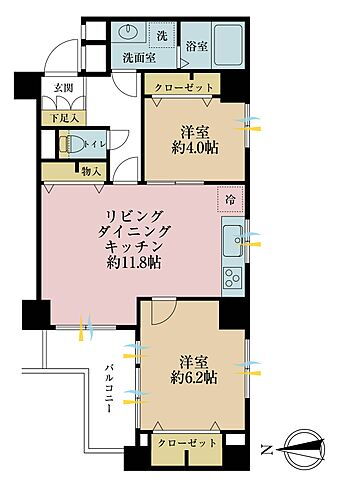 グリーンキャピタル亀有 2階 2LDK 物件詳細