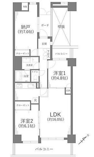 ダイアパレス松戸・馬橋パークアベニュー 7階 2SLDK 物件詳細