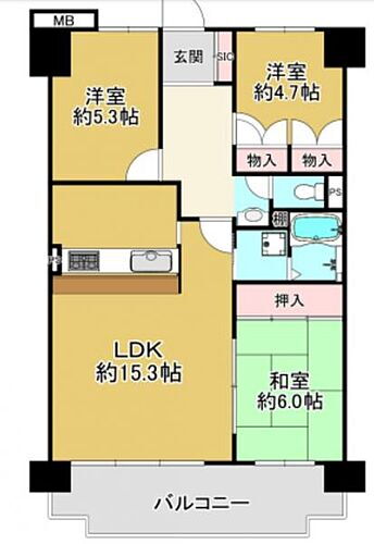 ライオンズマンション西鈴蘭台第２ 4階 3LDK 物件詳細