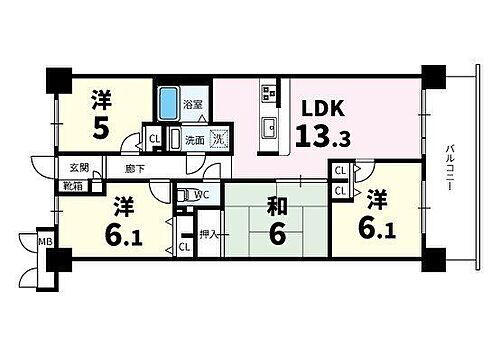 スペリア甚目寺Ｉ 4階 4LDK 物件詳細