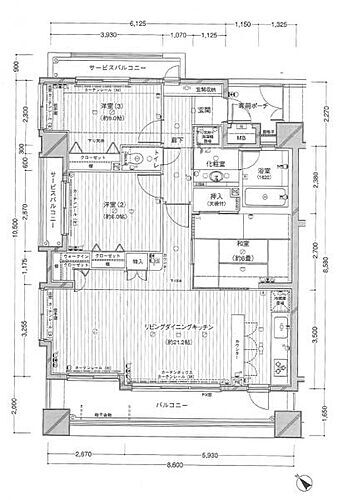 ダイアパレスライベックスタワー八幡宿 3LDK+WIC+駐車場1台分※要確認
